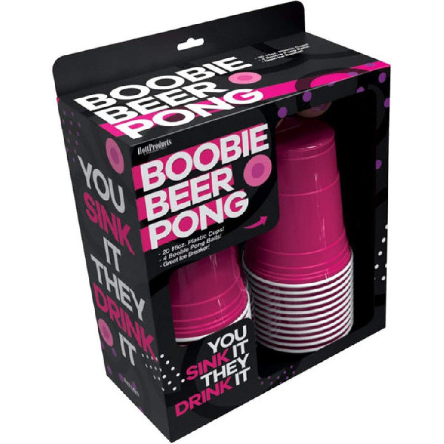 Hott Products Unlimited 70019: Boobie Beer Pong Boxed Set with Cups & Boobie Balls