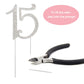 15 Cake Topper - Silver Rhinestone - 15th Birthday or Anniversary