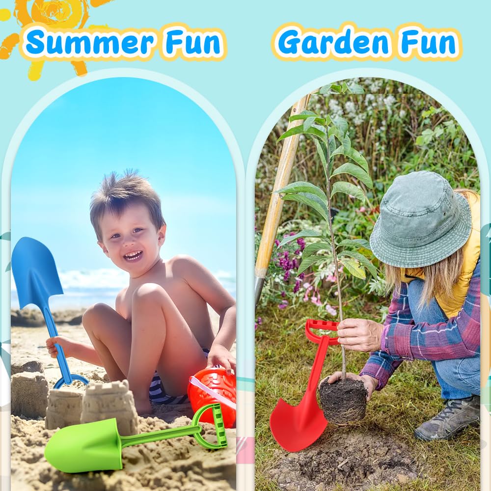 Umnodobn Heavy Duty 16" Large Beach Sand Toy Shovels for Kids Adults, Jumbo Scooping Spade Toys Kit for Outdoor Gardening Digging Sandbox Garden Tool
