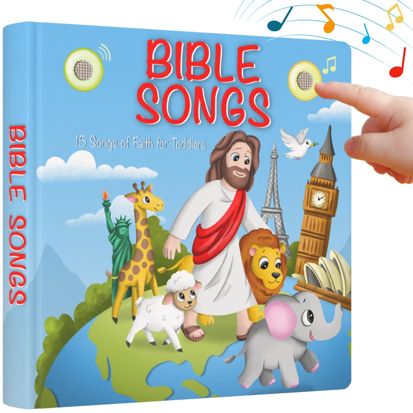 LEARNING BUGS Christian Bible Songs - 15 Songs of Faith for Little Ones, Musical Books for Toddlers, 28-Button Music Book, Musical Toys for Toddlers