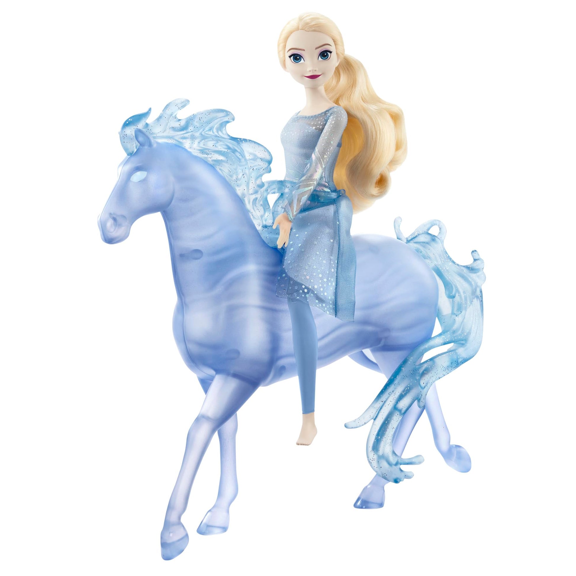 Mattel Disney Frozen Toys, Elsa Fashion Doll & Horse-Shaped Water Nokk Figure Set, Inspired by the Frozen 2 Movie