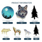 13 PCS Wolf Cake Topper Full Moon Cake Decor with Animal Figurine Wolf Themed Wedding Birthday Cake Decorations (Gray)