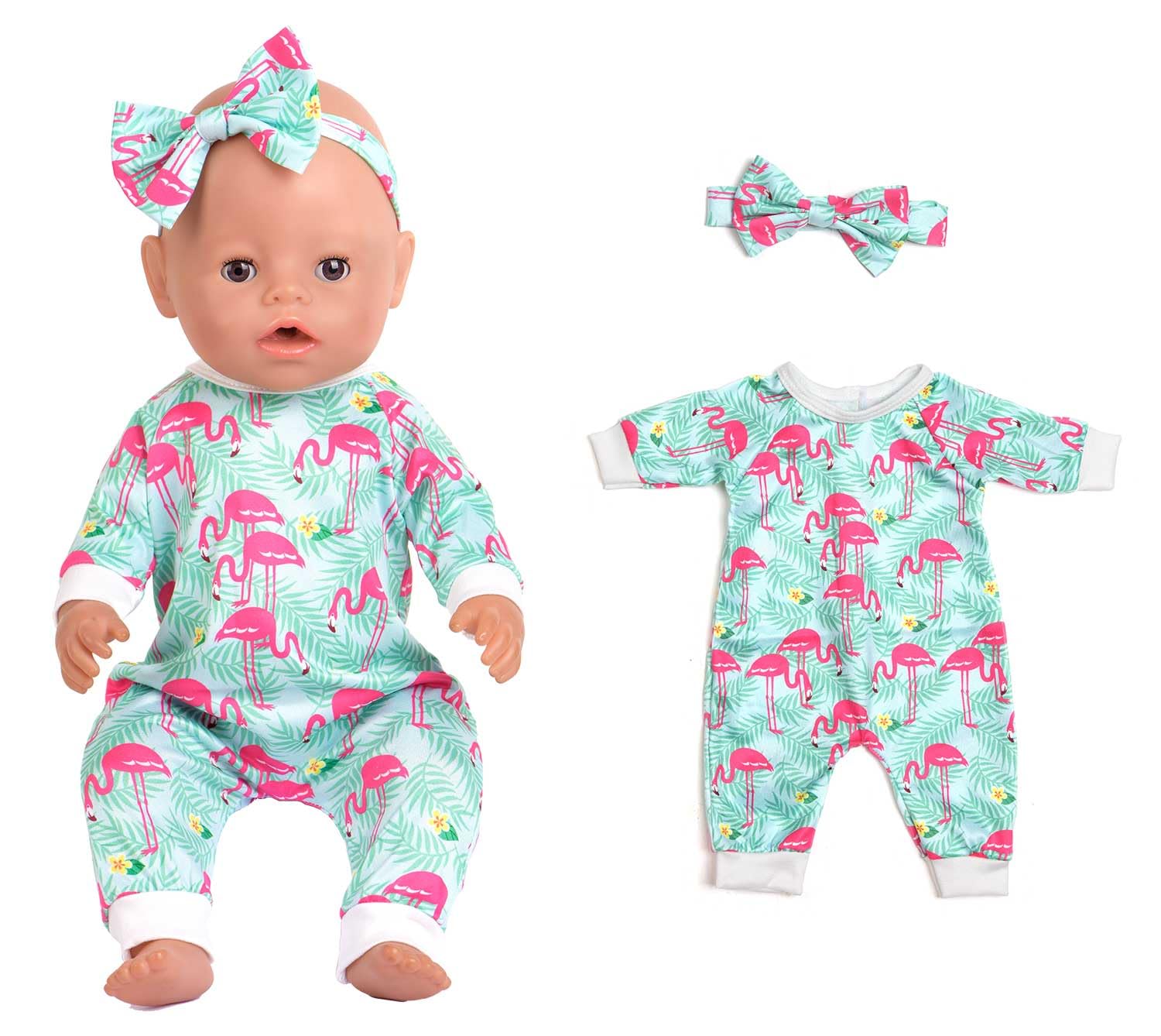 Sweet Dolly 5 Sets Baby Doll Accessories and Clothes - Headbands, Pajamas for 15-18 Inch Dolls, 10 PCs Total