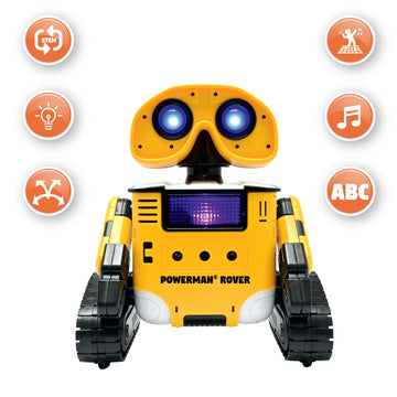 LEXiBOOK, Powerman® Rover, Your Adorable Remote-Controlled Robot Companion, Remote and Gesture Control, Plays Music and Dances, Repeats After You