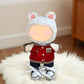 3-Piece 17cm Doll Outfit Set - Baseball Jacket, Denim Pants & Canvas Shoes - Red Sporty Style for Collectible Figures - No Doll Included