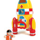 WOW Toys Ronnie the Rocket - Friction Powered Space Rocket with Astronaut & Countdown Sounds | No Batteries, Durable Toddler Toy for Ages 1-5