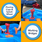 Simplay3 Big River and Roads Water Play Table, Outdoor Activity Table with Track Toys for Toddlers and Kids, 9 Accessories Included, Made in USA