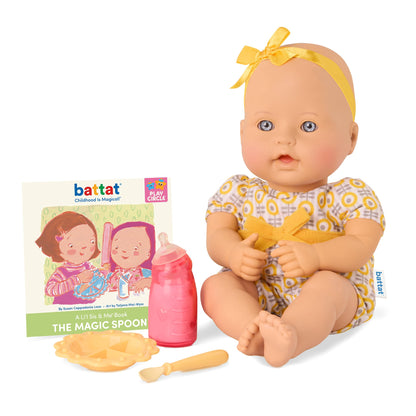 Baby Sweetheart by Battat - Feeding Time 12-Inch Doll for Newborn with Soft Body & Easy - to - Read Story Book and Accessories