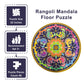 Kulture Khazana Rangoli Mandala Floor Puzzle - 48 Piece Puzzle 32 inches, Colorful Giant Floor Puzzle, Indian Art, Montessori Puzzle, Holi, Festival