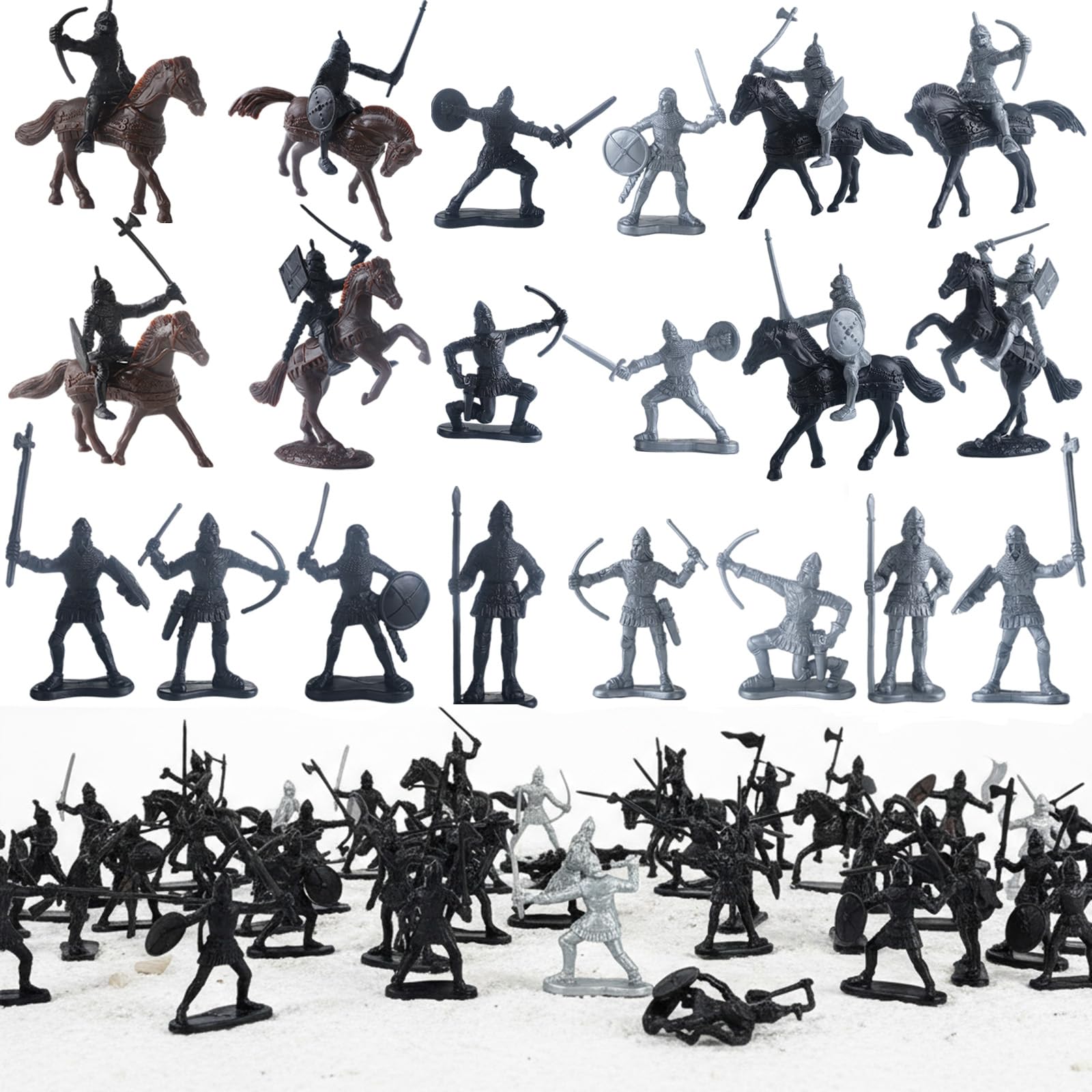 Wrzbest 28PCS Roman & Medieval Soldiers Action Figures Set - Small Gladiator Figurines, Army Figures for Board Game, Military Collectible Models