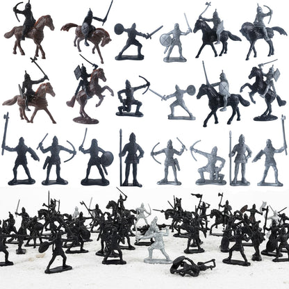 Wrzbest 28PCS Roman & Medieval Soldiers Action Figures Set - Small Gladiator Figurines, Army Figures for Board Game, Military Collectible Models