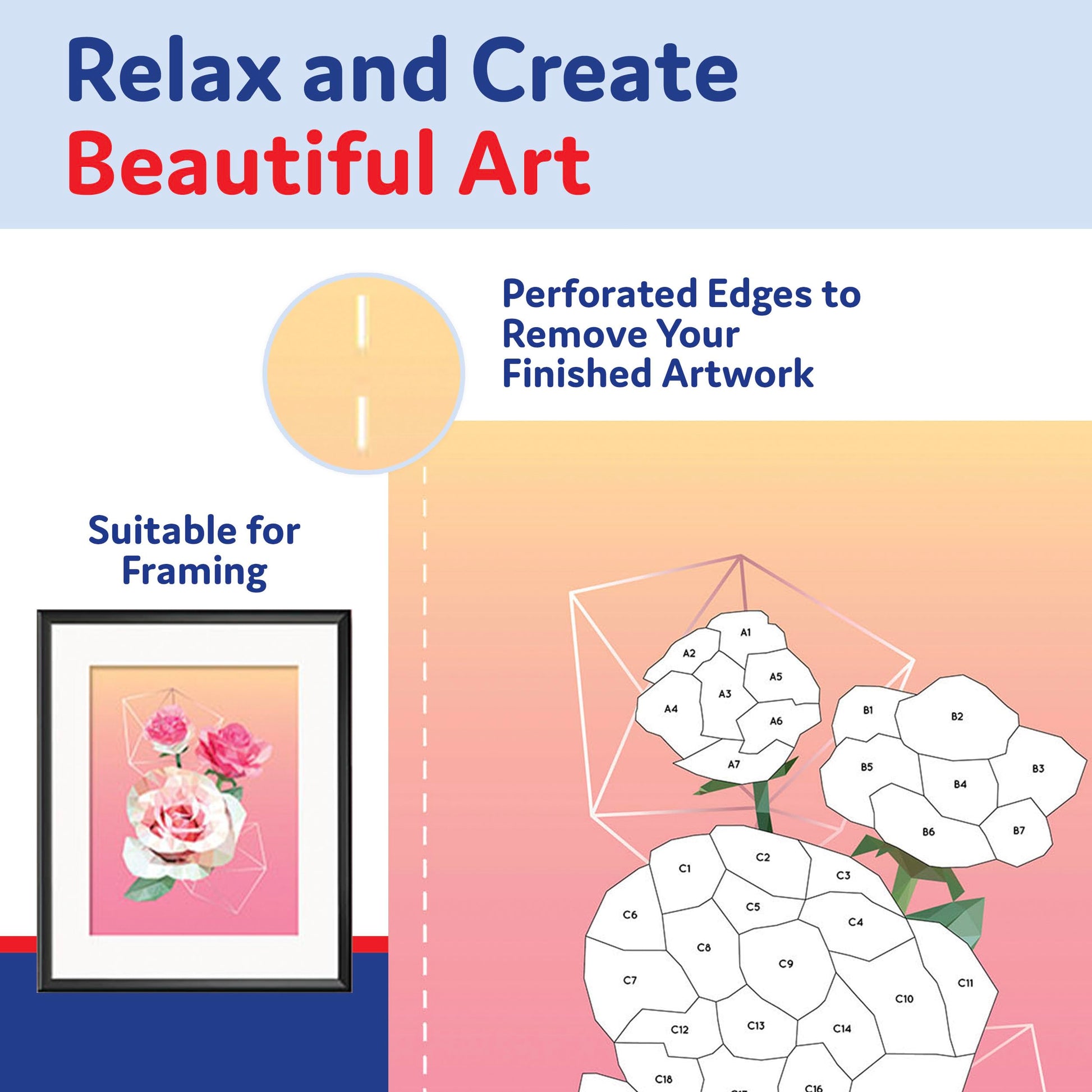 Sticker by Number Book Set for All Ages, Sticker Mosaics for Fun and Relaxation, Sticker Books for Adults with Tear-Out Pages Featuring Animals, Ocean