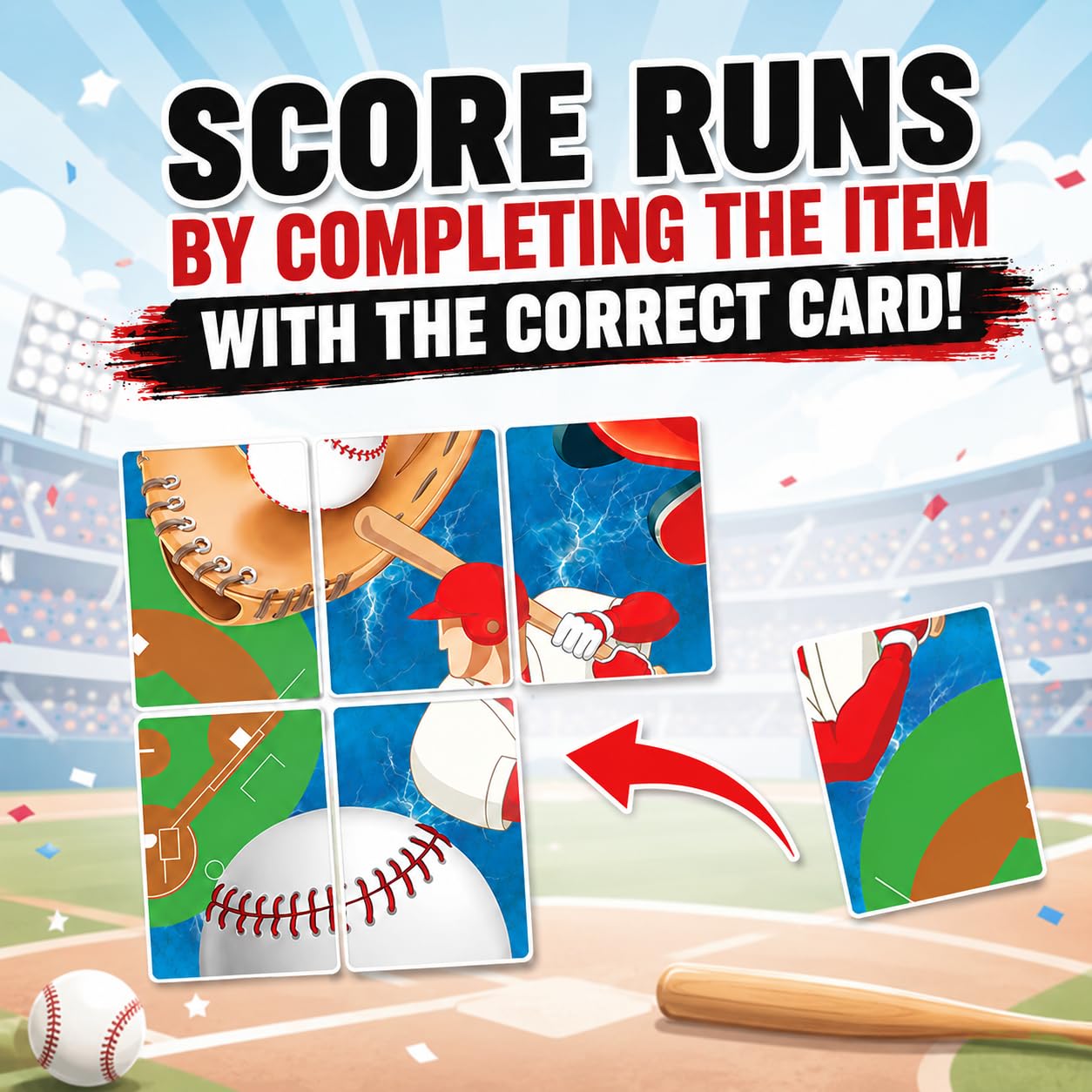 BASEBALL DUEL! Card Game - Fast-Paced Puzzle & Strategy Baseball Game for Kids, Teens & Adults | 2-4 Players or Team Play | Ages 7+ | Little League