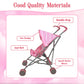 Baby Doll with Stroller Set - 12" Baby Doll with Pacifier Gift Set - Pink Fabric Baby Stroller Toy for Kids - Foldable Play Stroller for Dolls