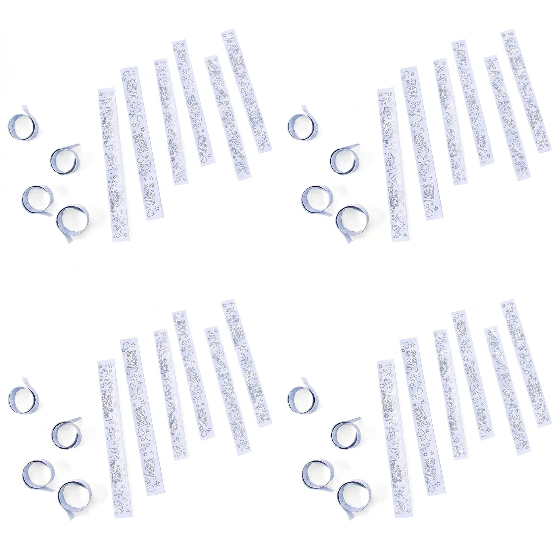 Fun Express Color Your Own Faith Slap Bracelets - VBS and Sunday School Craft Kits - Bulk Set of 48