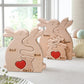 JOBFLY Personalized Wooden Bunny Rabbit Toys Easter Gift with 2-5 Names