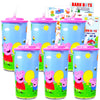 Peppa Pig Reusable 16 oz Sipper Tumbler Cups 6 Pack - Peppa Pig Dinnerware Bundle with 6 Reusable Cups Plus Stickers for Girls and Boys