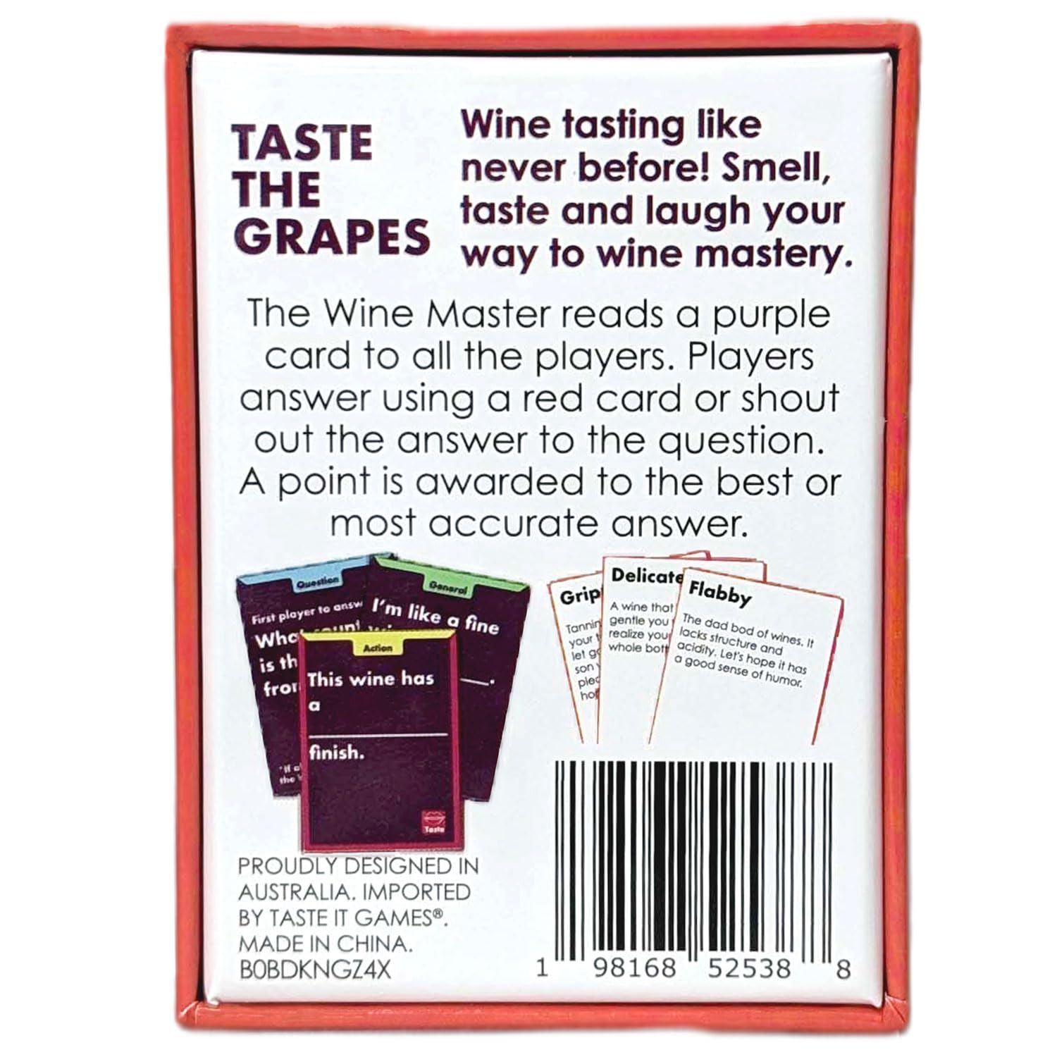Taste The Grapes - Tasting Card Games. A Fun Gift for Friends and Vino Lovers to Play. Corporate Present, Mother's Day and WSET Education Study