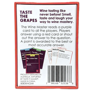 Taste The Grapes - Tasting Card Games. A Fun Gift for Friends and Vino Lovers to Play. Corporate Present, Mother's Day and WSET Education Study