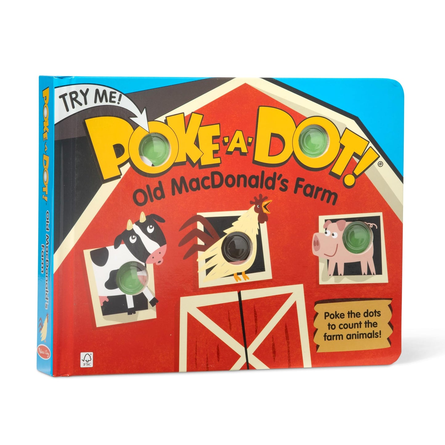 Melissa & Doug Poke-a-Dot! Old MacDonald’s Farm, Interactive Children's Board Book with Buttons to Pop, Educational Sensory Toy for Toddlers &