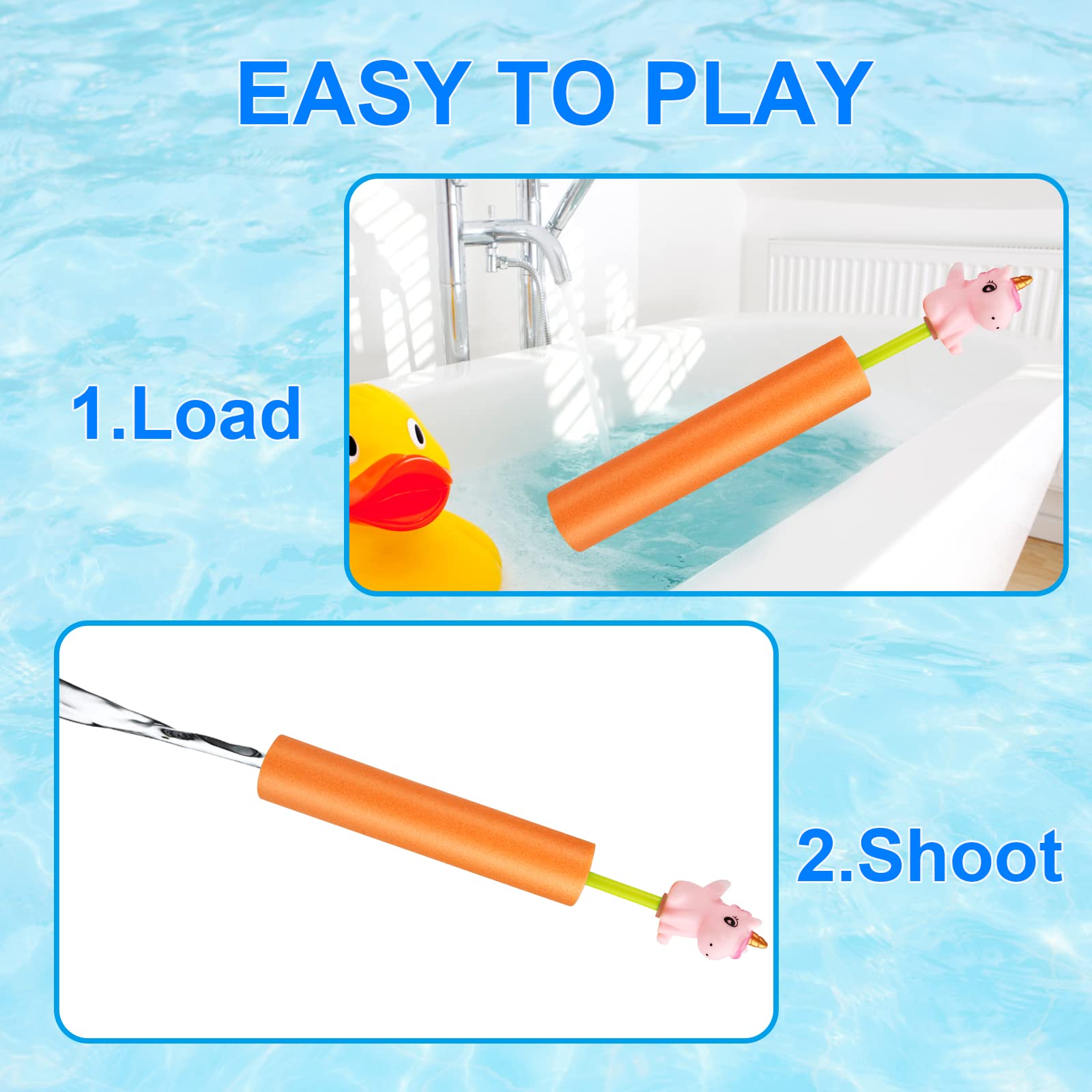 Water Squirters for Kids, 6 Pack Water Guns for Toddlers, Water Blaster