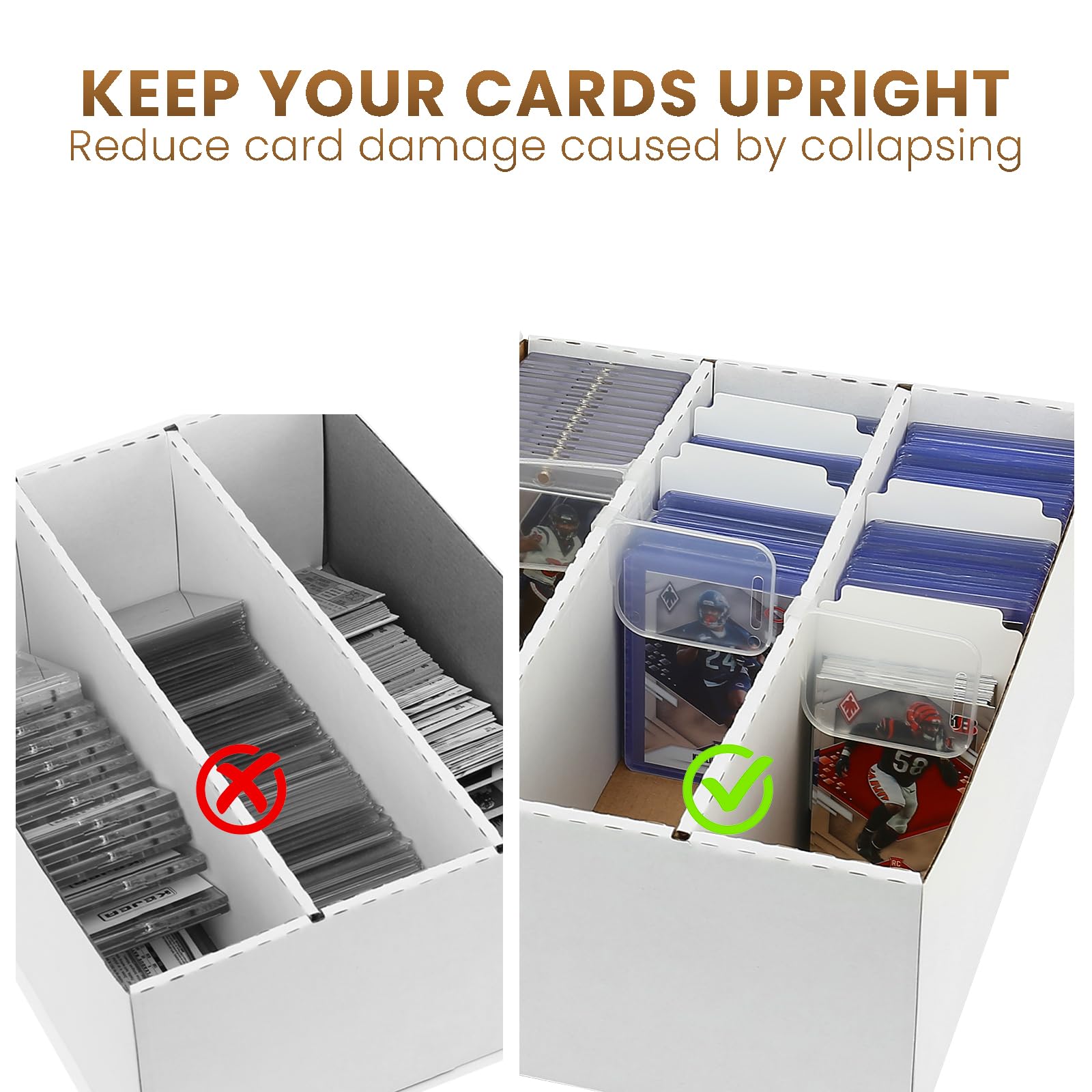BIU-BOOM 1-Pack Toploader Trading Card Storage Box,Bulk Box For Card With Dividers&Labels,2400 Count,Card Storage Box for TCG/Magic/Mtg Basketball