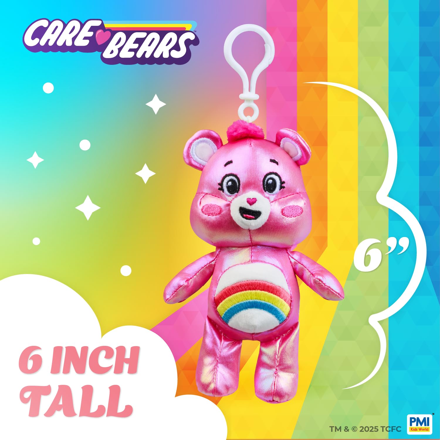 Care Bears Clip-On Plush | 6 inch Plush Capsule 2-Pack Bundle | Mystery Pack Hidden Surprise Plush | Official Bears Plush by PMI Kids World