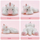Niceup 7in Unicorn Matching Stuffed Animals for Little Girls Twins Sisters Unicorn Stuffy Weighted Plush Toys (Pink and White, 2-Pack)