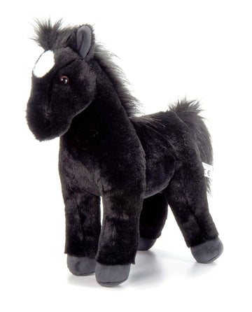 The Petting Zoo Standing Black Horse Stuffed Animal Plushie, Gifts for Kids, Wild Onez Barnyard Animals, Black Horse Plush Toy, 12 inches