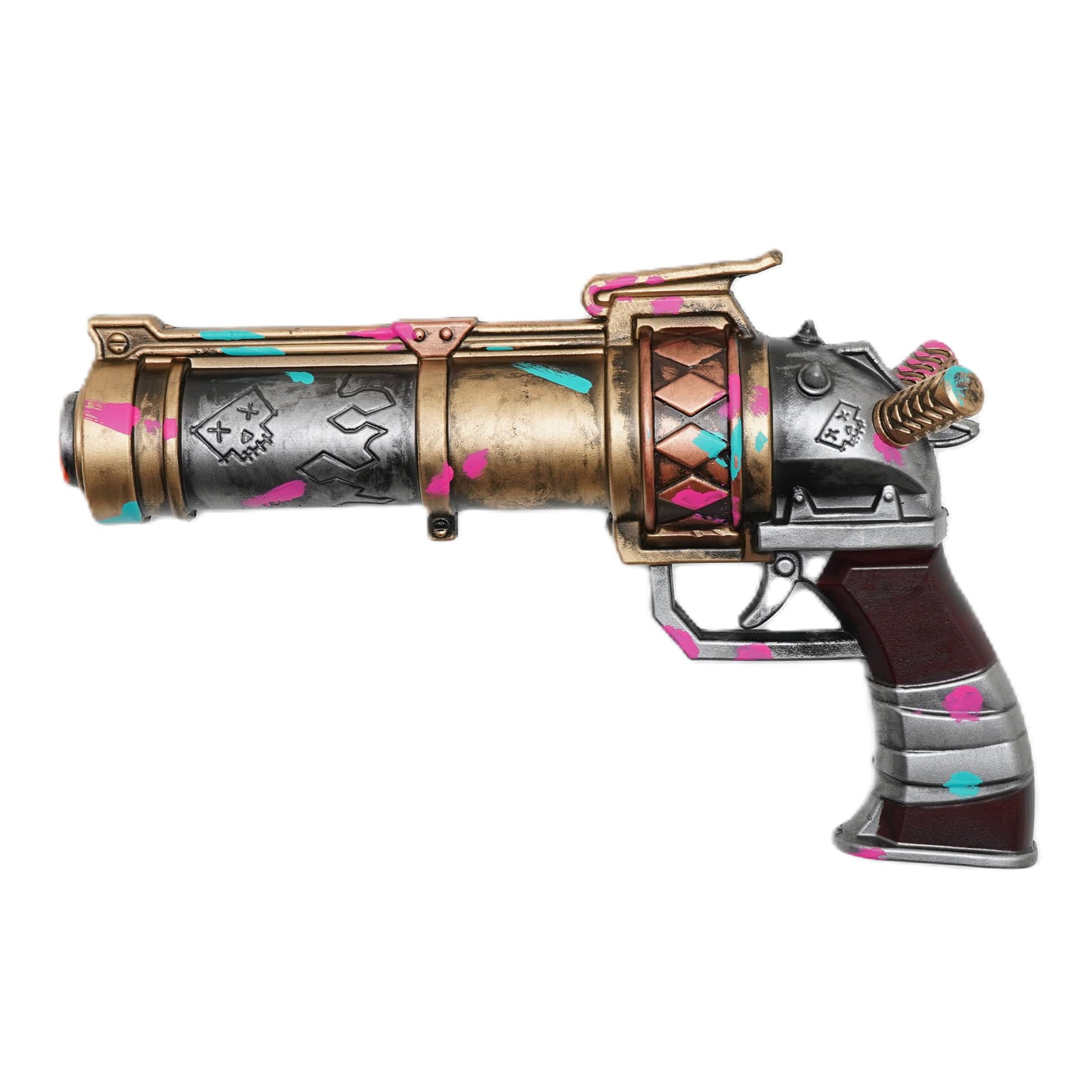 Anime-Style Crazy Punk Shotgun Foam Prop | 11” Pink Blue Cosplay Weapon Accessory