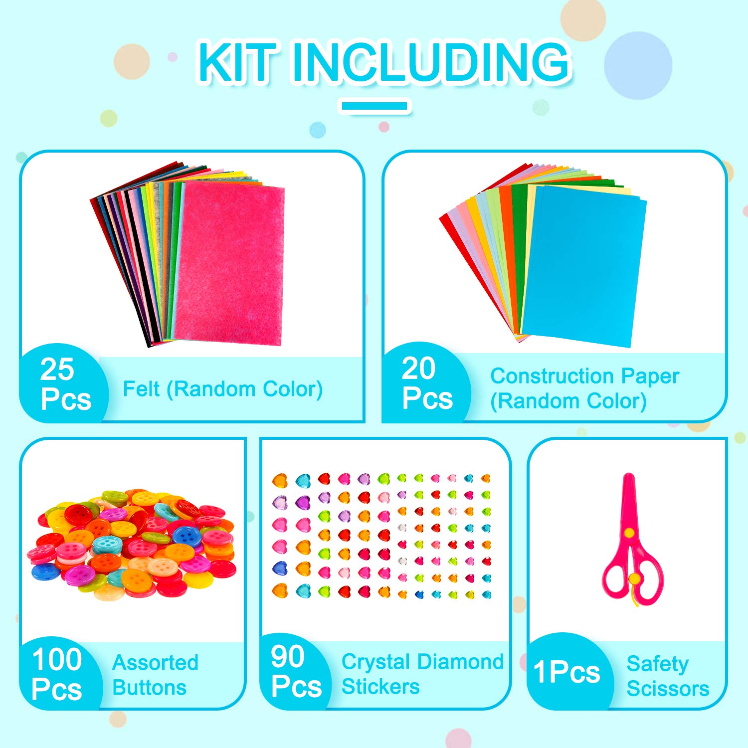 Whaline 1050 PCS Art Craft Kit Supplies 17 Styles Pipe Cleaners Pompoms Wiggle Googly Eyes Foam Flowers Letters Construction Papers Safety Scissors