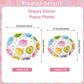 50 Pack Large Easter Plates Set - Watercolor Happy Easter Oval Paper Plates, Disposable Spring Colorful Eggs Oval Heavy Duty Dinner Dessert Plate