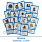 Lilias Proverb Idioms English Grammar Double-Side Learning Flash Cards - 17 Card Set for Homeschool, Preschool, Primary School, ESL, Autism