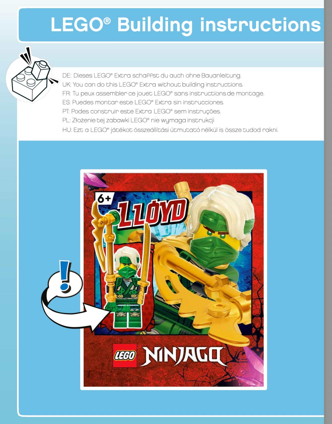 LEGO NINJAGO Crystalized Minifigure - Lloyd (Hair) with Dual Golden Weapons (Limited Edition Foil Pack)