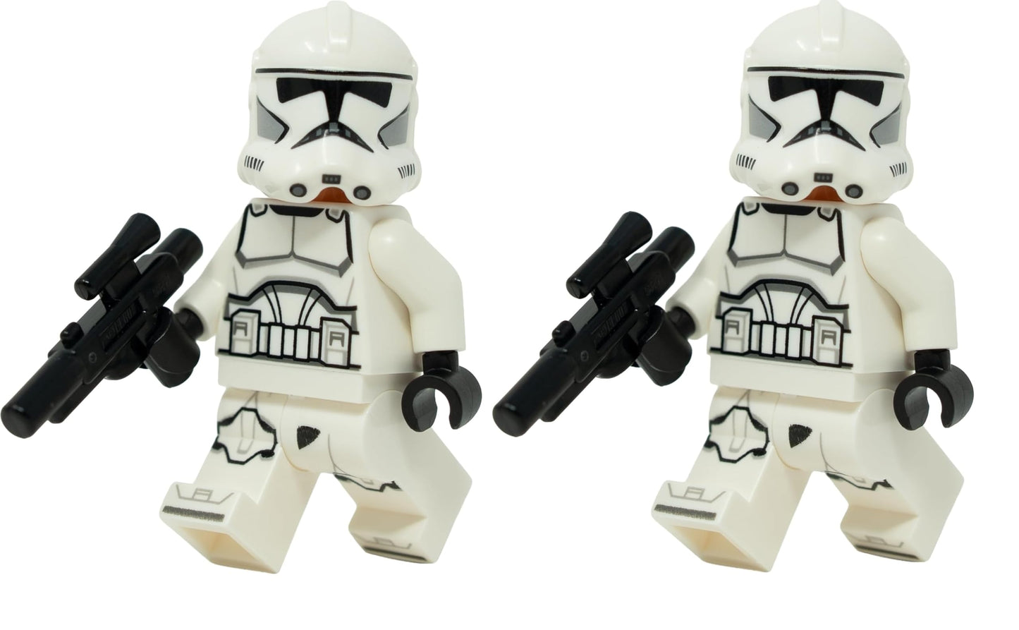 LEGO Star Wars: Clone Trooper Minfiigure (Phase 2) with Blaster - Lot of 2