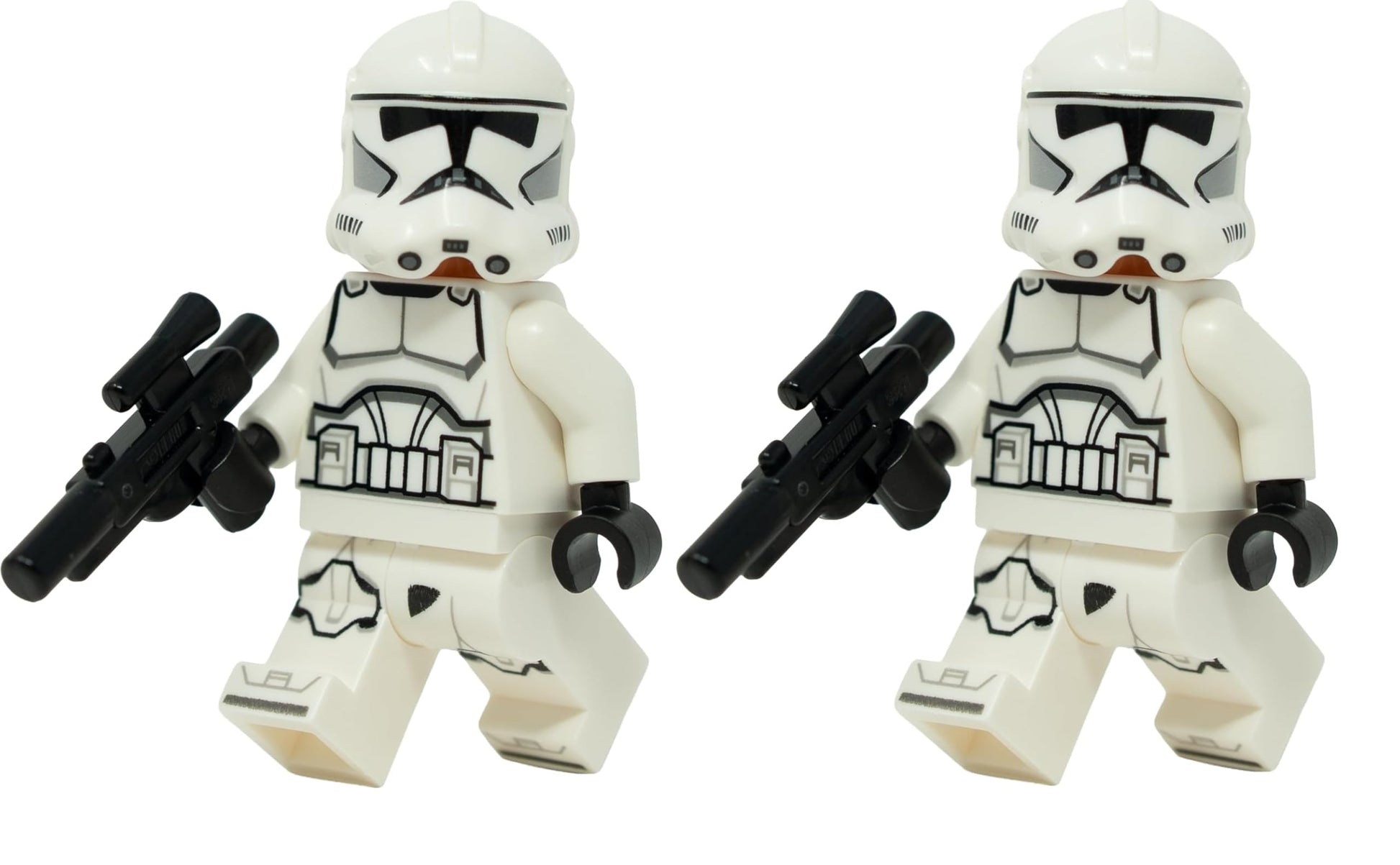 LEGO Star Wars: Clone Trooper Minfiigure (Phase 2) with Blaster - Lot of 2