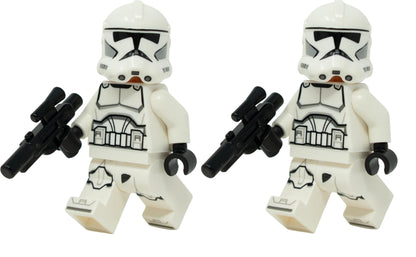 LEGO Star Wars: Clone Trooper Minfiigure (Phase 2) with Blaster - Lot of 2