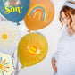 Here Comes The Son Baby Shower Decorations,35pcs Boho First Trip Around The Sun Balloon,Sunshine Party Retro Latex Balloons for You are My Sunshine