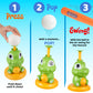Dinoland Pop-Up T-Ball Set, Green Dinosaur Tee with Bat and 3 Balls, Indoor Outdoor Baseball Training Toy for Kids Ages 3-8