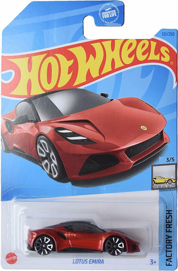 Hot Wheels Lotus Emira, Factory Fresh 1:64 Scale Car, Kid, 4x6x1.5 inches, Multicolour, Unisex, Children