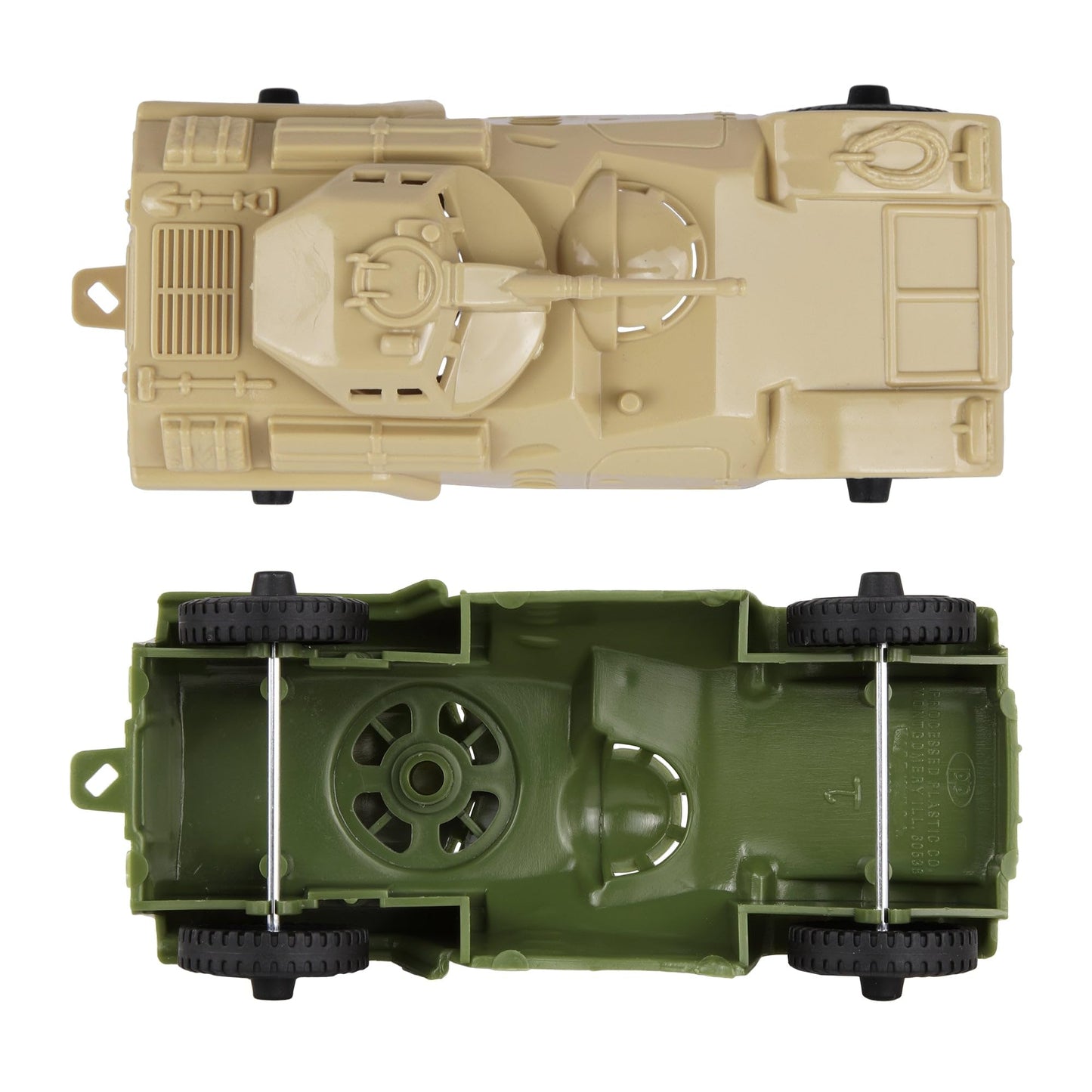 TimMee Recon Patrol Armored Cars OD Green & Tan Plastic Army Men Scout Vehicles