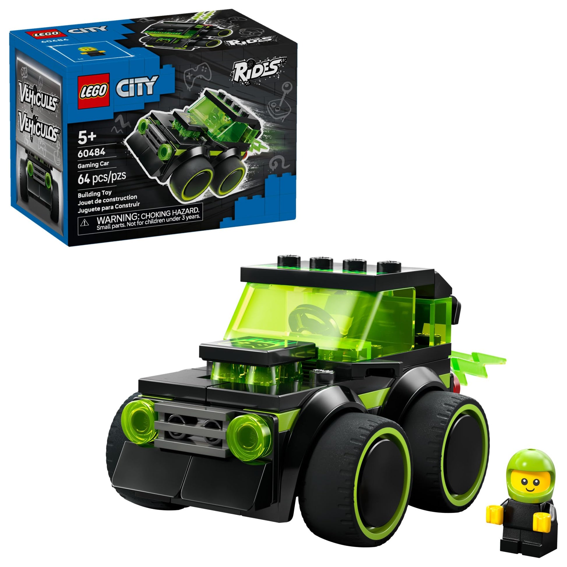 LEGO City Rides - Gaming Race Car Building Toy for Kids - Pretend Play Set for Boys & Girls, Ages 5+ - Toy Car W/Racecar Driver Minifigure - Gift Idea