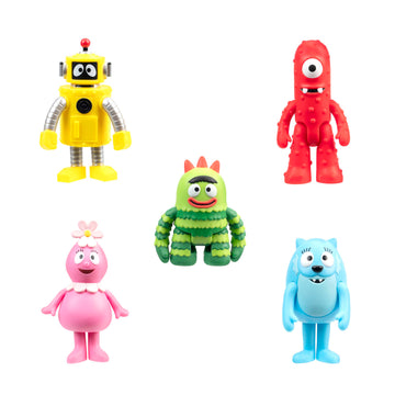Jazwares Yo Gabba Gabba! Friends - Includes Articulated Figures-Muno, Foofa, Plex, Toodee, & Brobee - Toys for Kids and Preschoolers, Ages 3+