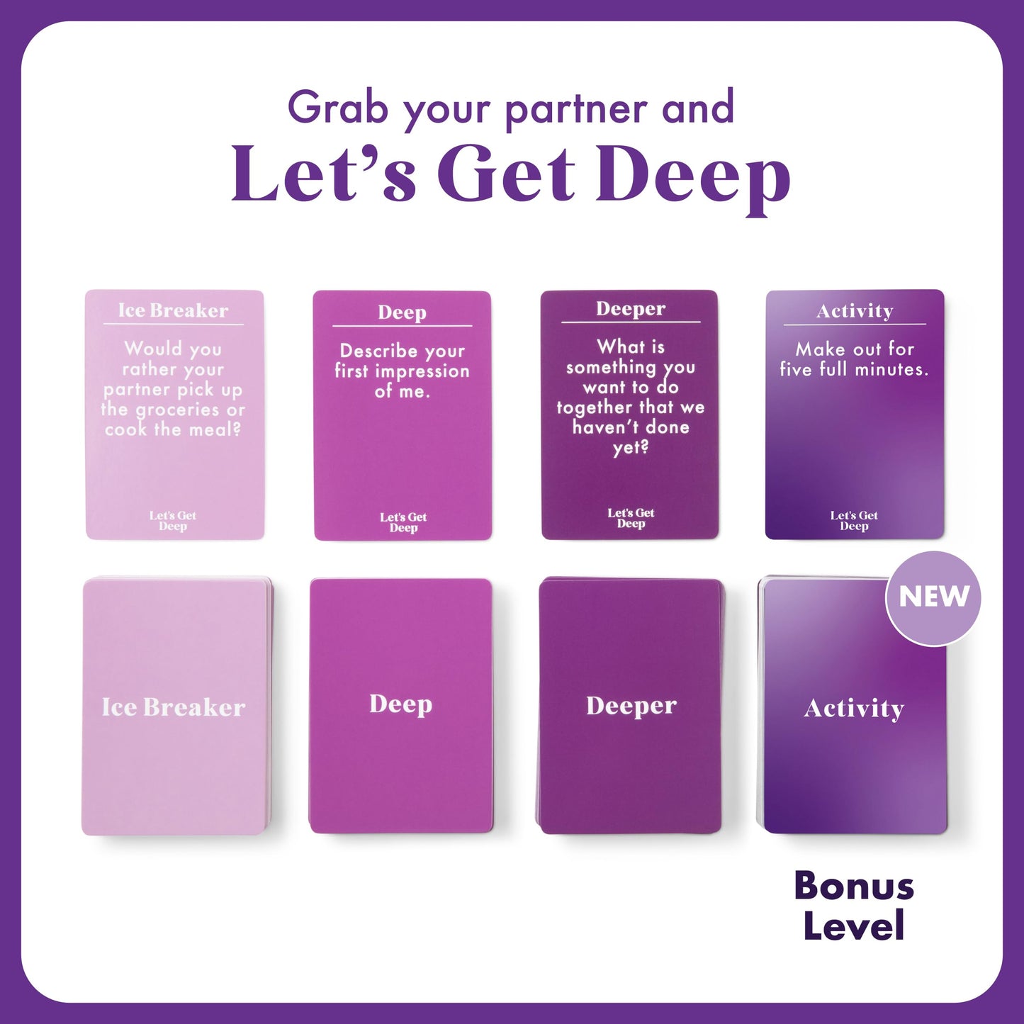 Let's Get Deep by Relatable, A Question Card Game for Couples, Great for Date Night Ideas, Couples Gifts, Wedding Gifts, and Long Distance