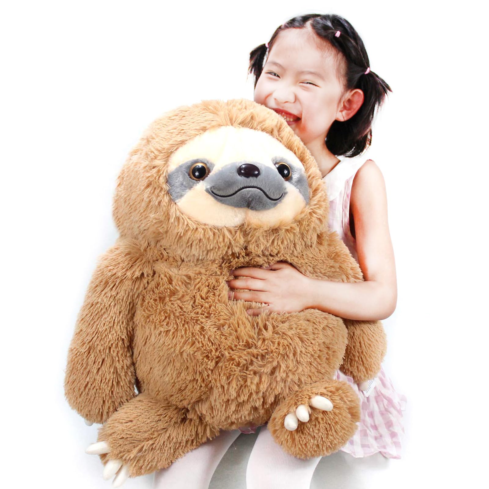 Winsterch Large 20-Inch Brown Sloth Plush Stuffed Animal Toy