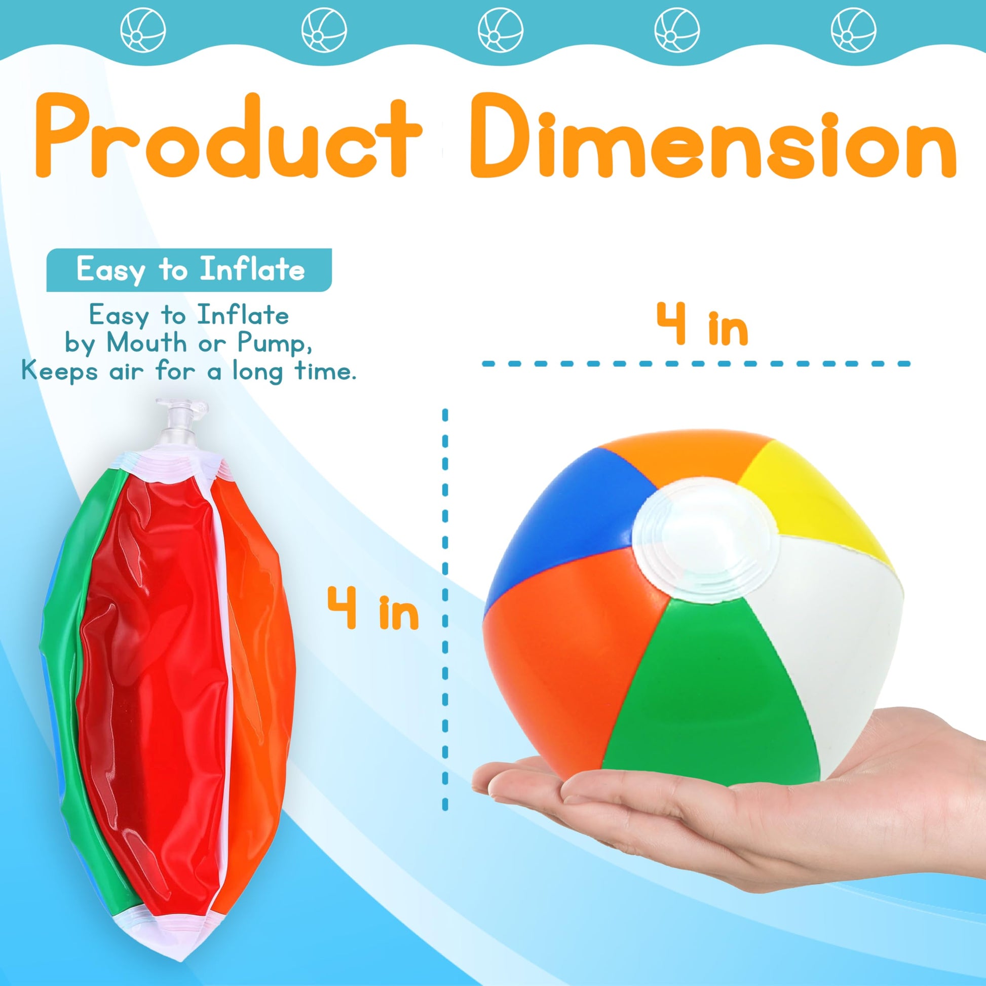 4E's Novelty Mini Beach Balls Bulk 28 Pack, Summer Pool Party Favors for Kids, Inflatable Pool Toys, Hawaiian Luau Party Decorations Goodie Bag