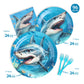 Shark Birthday Party Decorations - Shark Tableware Set, Paper Plate, Fork, Napkin, Ocean Under The Sea Theme Party Supplies for Baby Shower Boys
