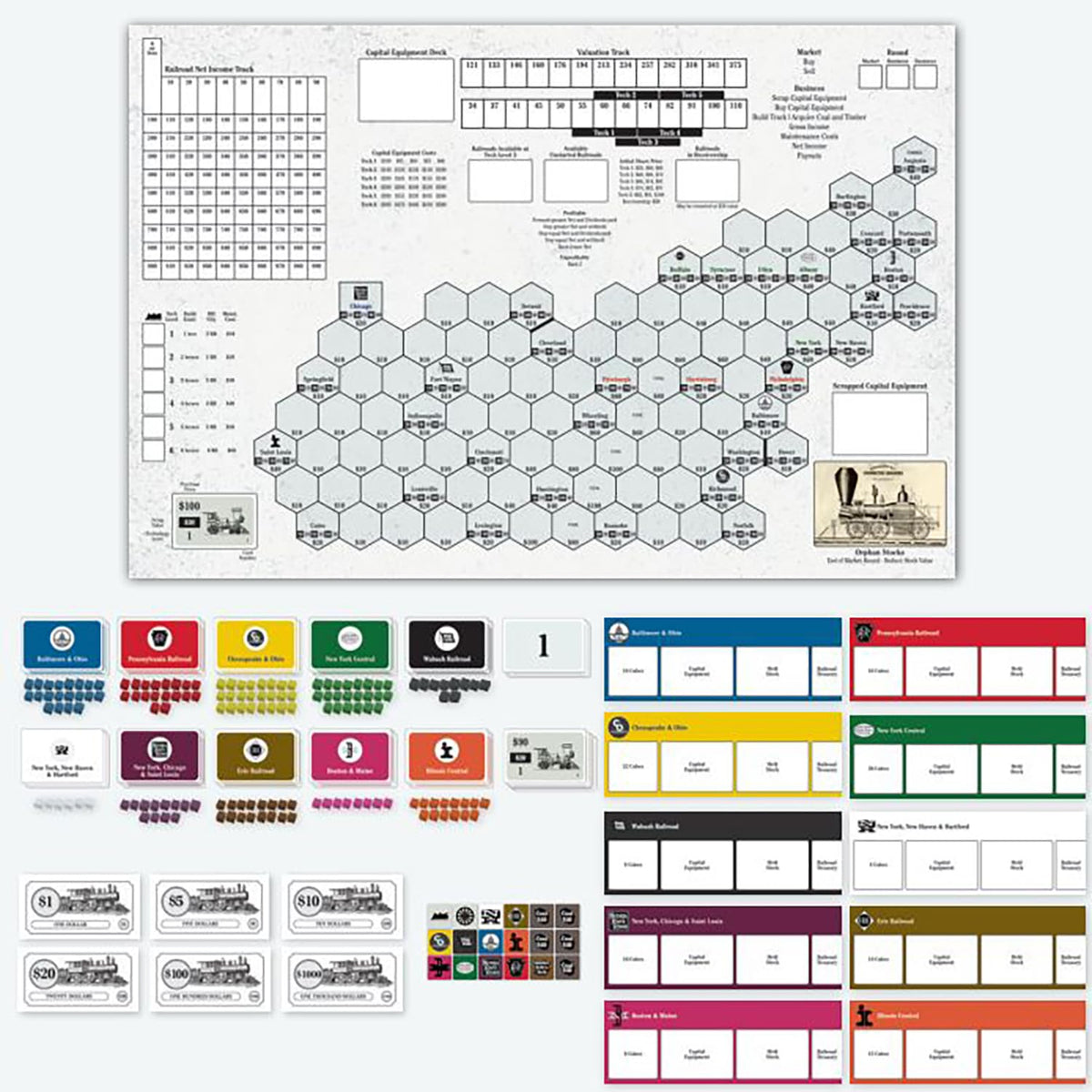 Rio Grande Games Baltimore & Ohio Board Game, Railway Strategy & Investment