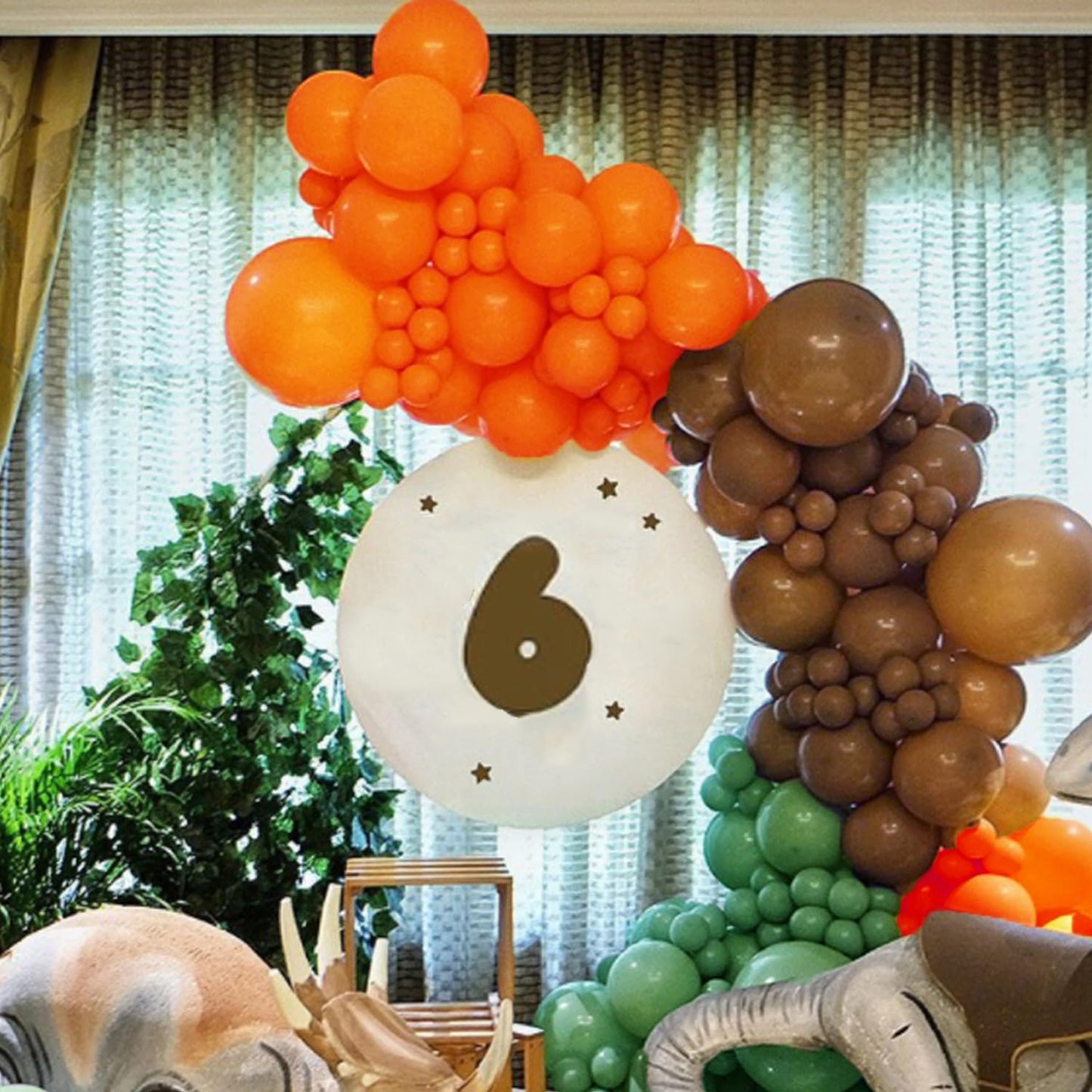 164 PCS Dinosaur Balloons Garland Green Orange Brown Balloons Arch Kit for Kids Dinosaur Themed Party Decorations Jungle Safari Birthday Party