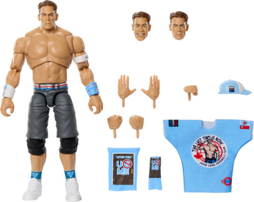 Mattel WWE Ultimate Edition Action Figure & Accessories Set, John Cena 6-inch Collectible with Swappable Heads & Hands, 30 Articulation Points